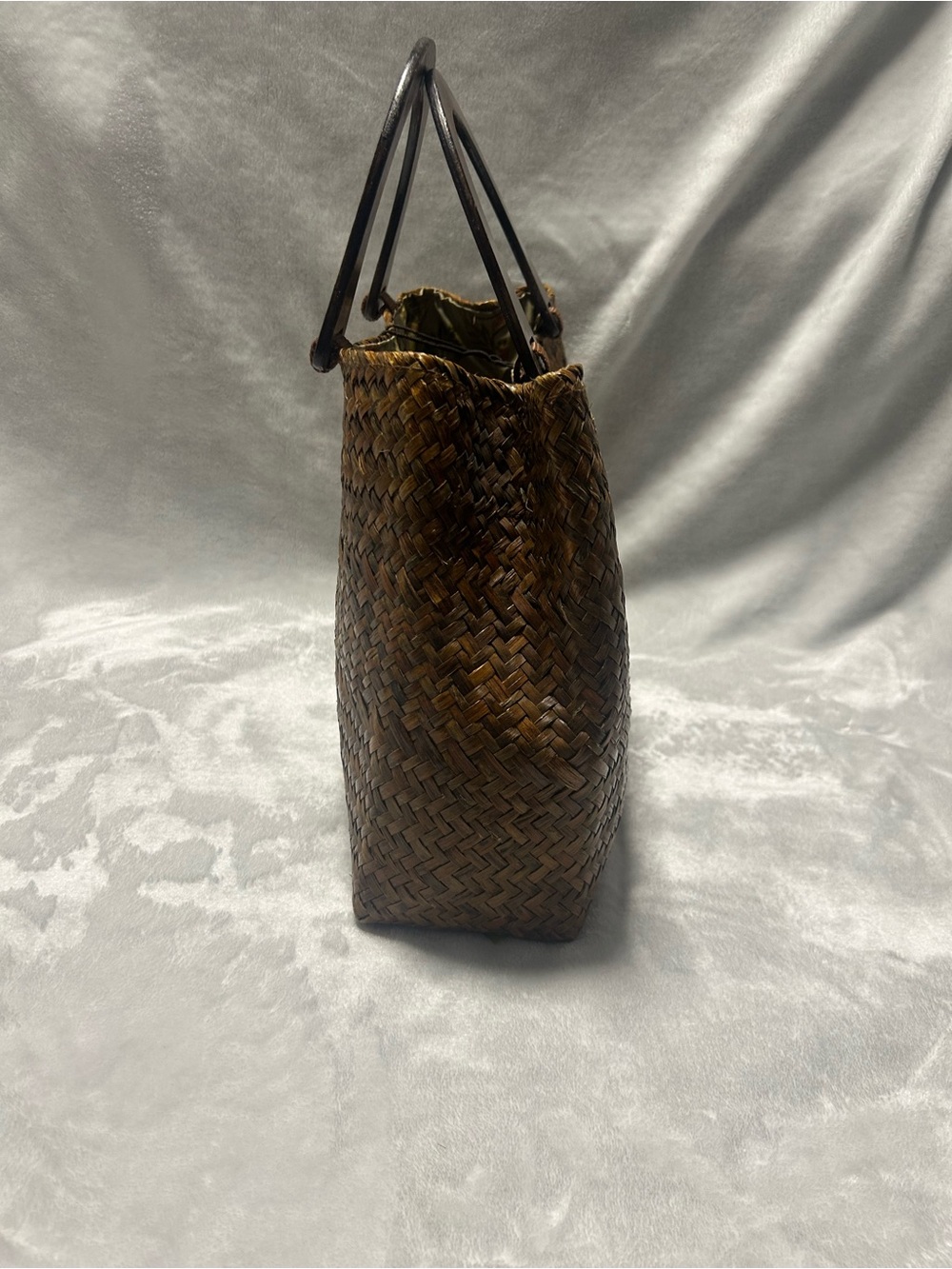 Vintage St. John's Bay brown woven handbag medium handle handbag purse - Picture 2 of 11